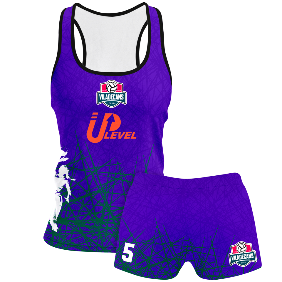 Conjunto voley mujer tirantes sublimado modelo líneas
