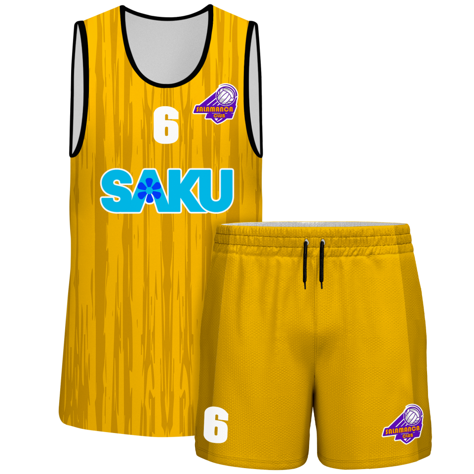 Conjunto voley sin mangas sublimado modelo rayado