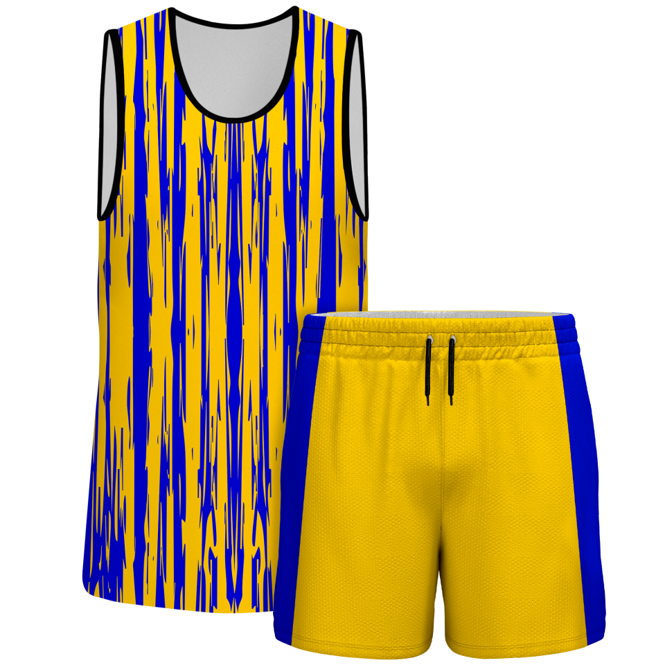 Conjunto voley sin mangas sublimado modelo rayado