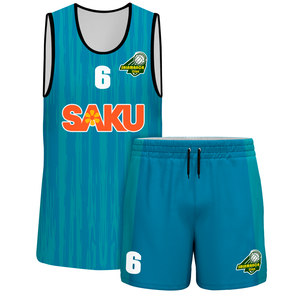 Conjunto voley sin mangas sublimado modelo rayado