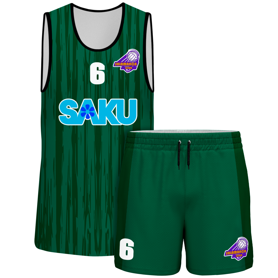 Conjunto voley sin mangas sublimado modelo rayado