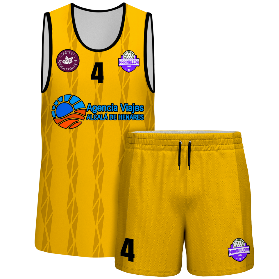 Conjunto voley sin mangas sublimado modelo bandas