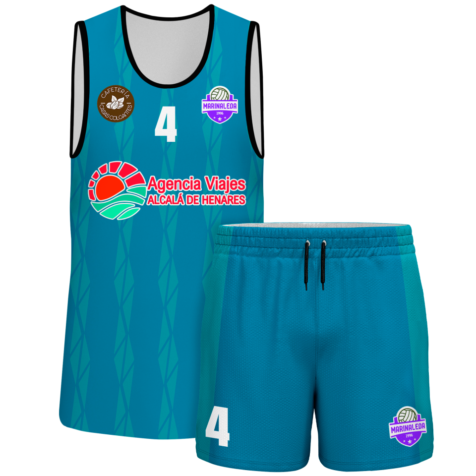 Conjunto voley sin mangas sublimado modelo bandas