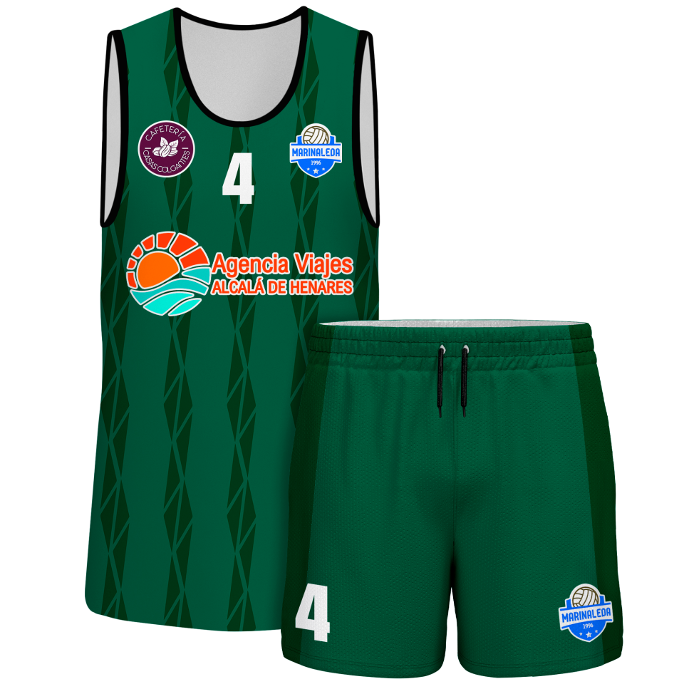 Conjunto voley sin mangas sublimado modelo bandas
