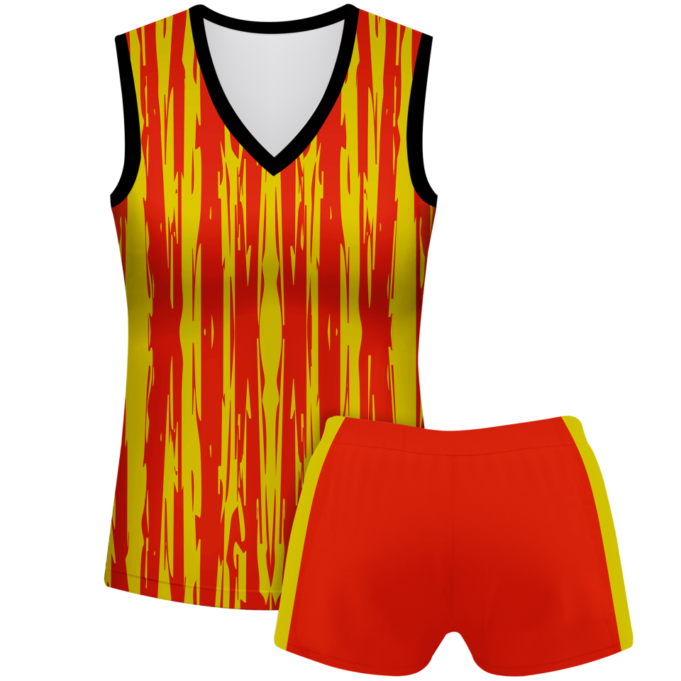 Conjunto voley mujer sin mangas sublimado modelo rayado