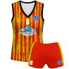 Conjunto voley mujer sin mangas sublimado modelo rayado