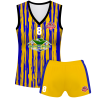 Conjunto voley mujer sin mangas sublimado modelo rayado