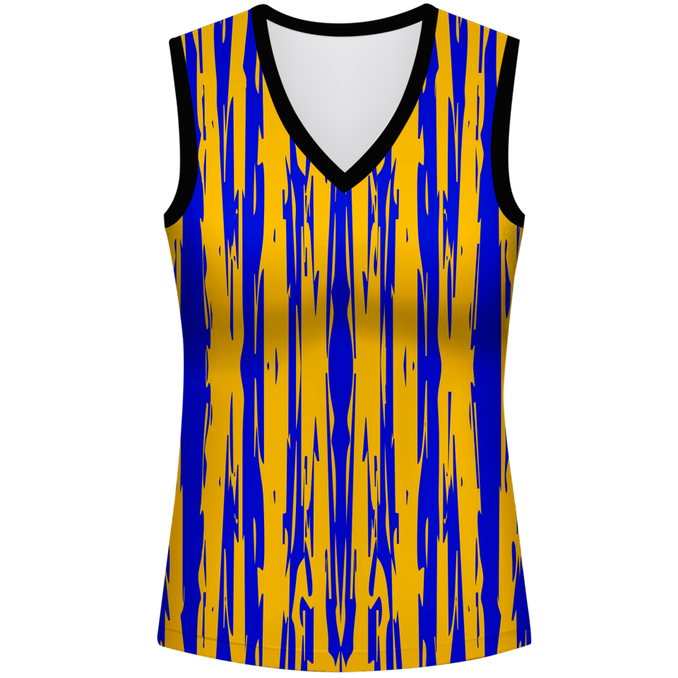 Conjunto voley mujer sin mangas sublimado modelo rayado