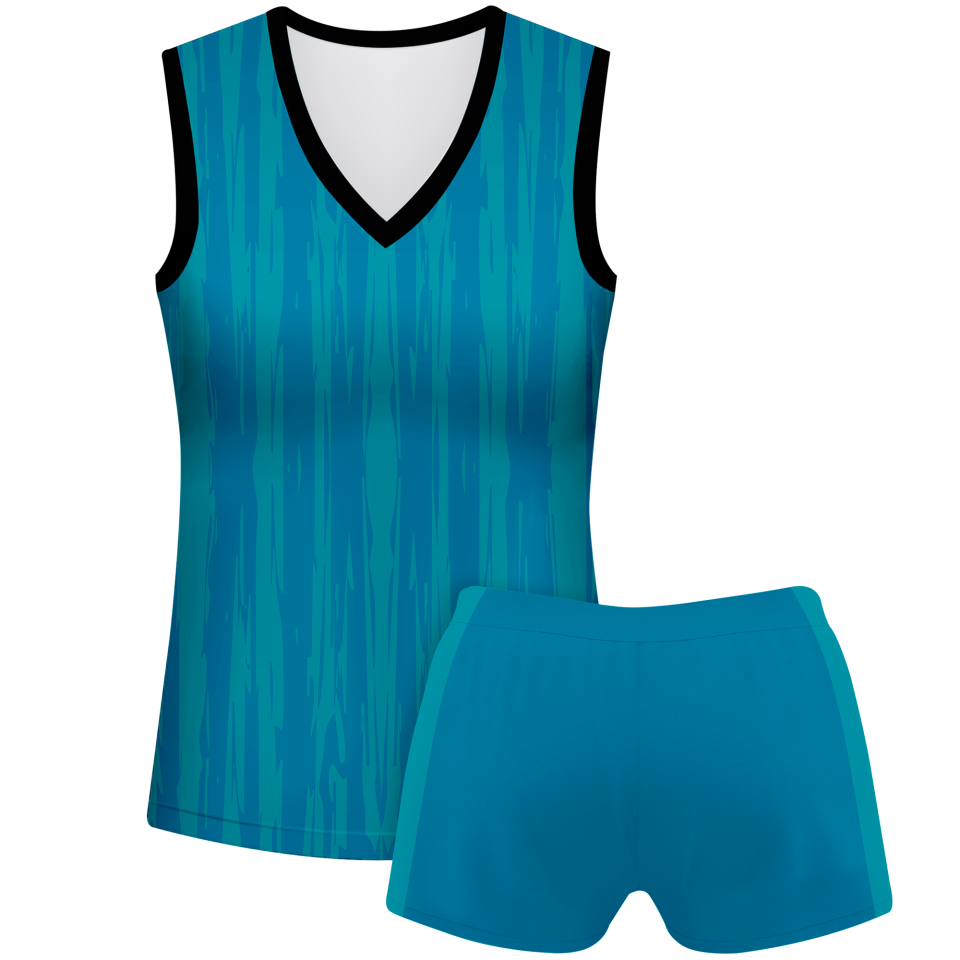 Conjunto voley mujer sin mangas sublimado modelo rayado