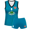 Conjunto voley mujer sin mangas sublimado modelo rayado