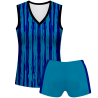 Conjunto voley mujer sin mangas sublimado modelo rayado