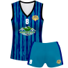 Conjunto voley mujer sin mangas sublimado modelo rayado