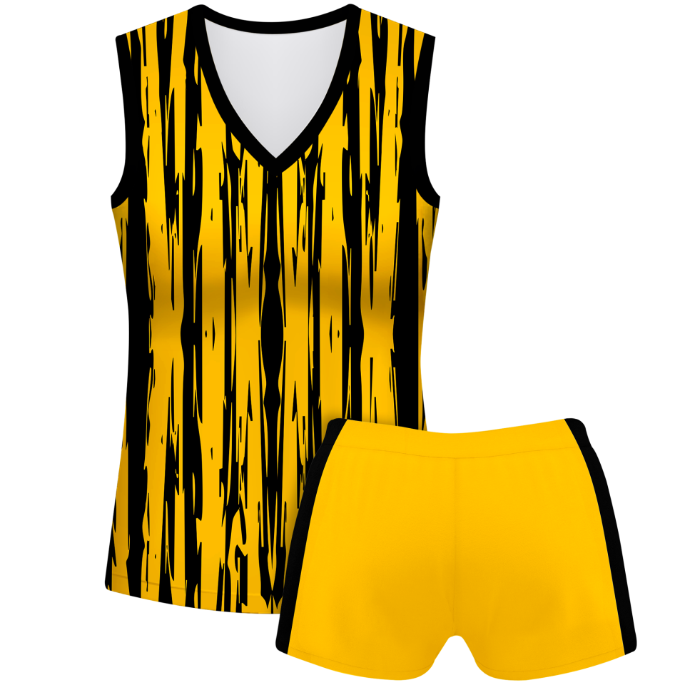 Conjunto voley mujer sin mangas sublimado modelo rayado