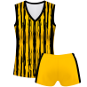 Conjunto voley mujer sin mangas sublimado modelo rayado