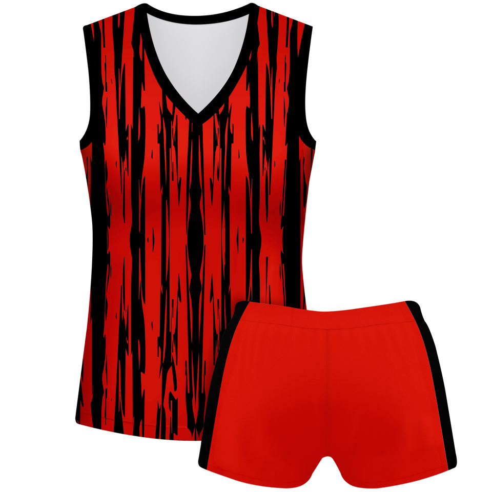 Conjunto voley mujer sin mangas sublimado modelo rayado