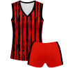 Conjunto voley mujer sin mangas sublimado modelo rayado