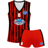 Conjunto voley mujer sin mangas sublimado modelo rayado