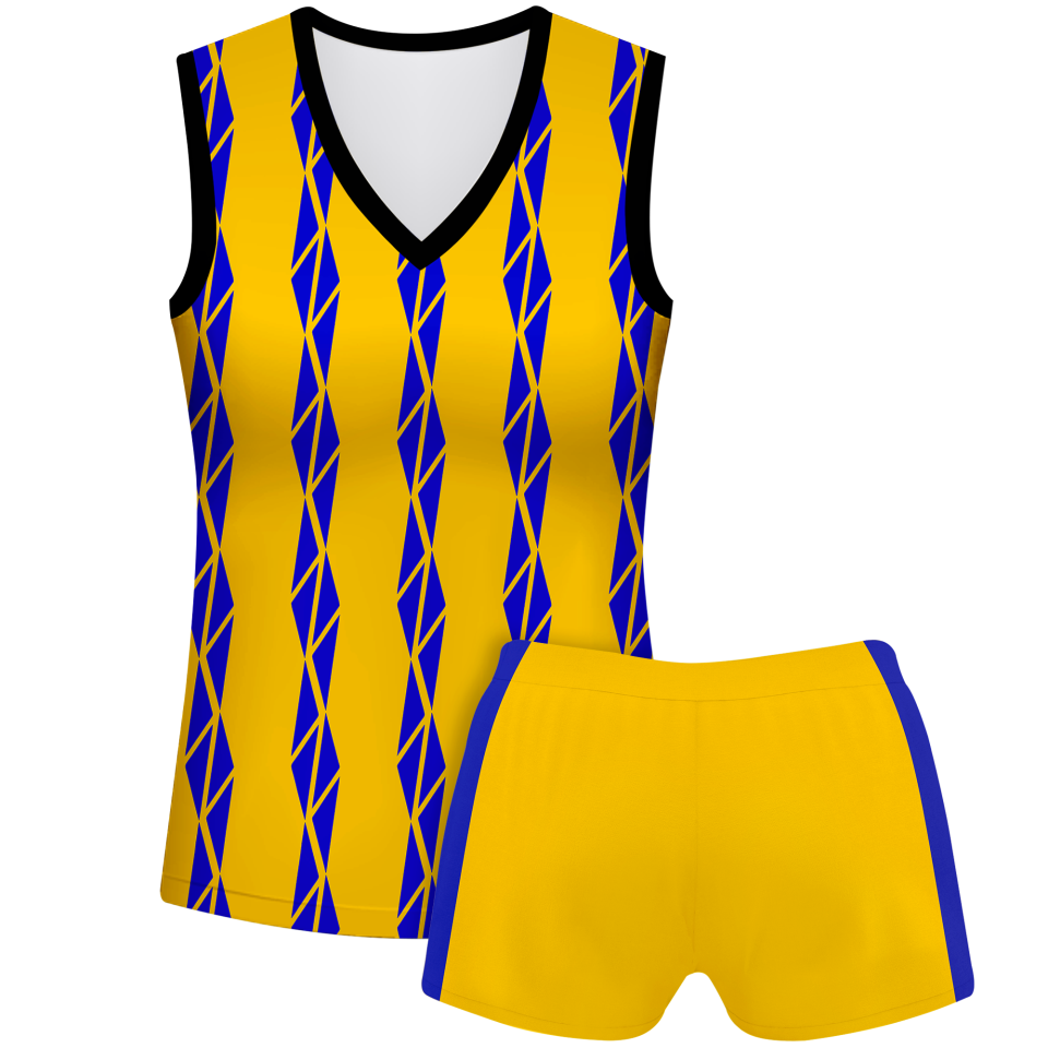 Conjunto voley mujer sin mangas sublimado modelo bandas