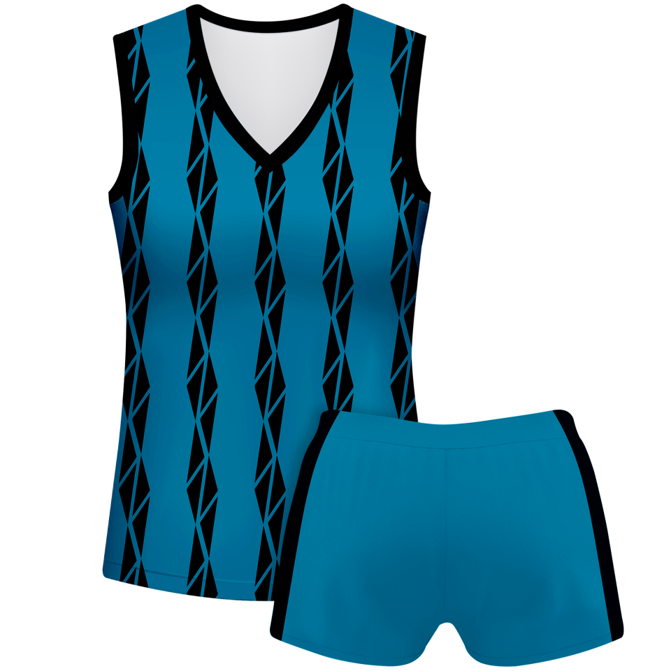 Conjunto voley mujer sin mangas sublimado modelo bandas