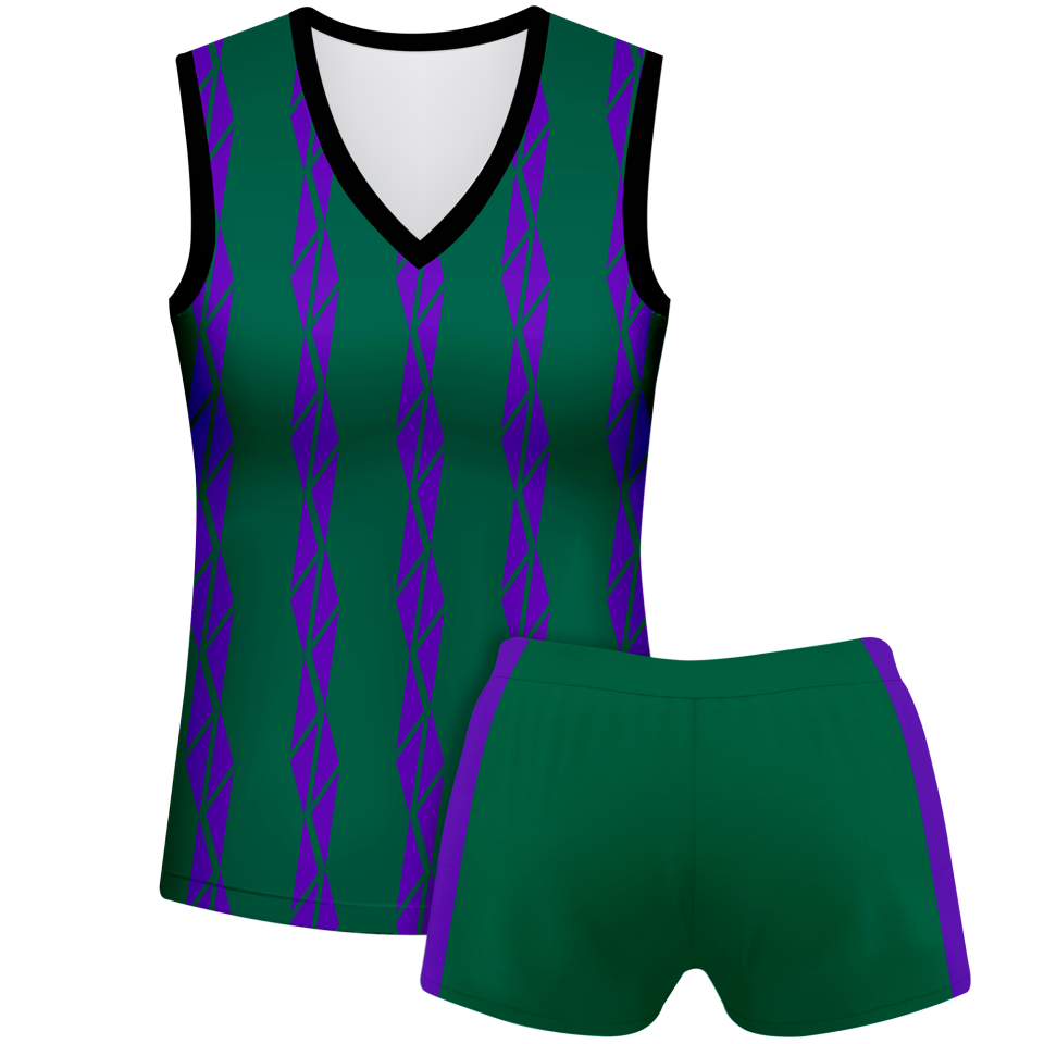 Conjunto voley mujer sin mangas sublimado modelo bandas