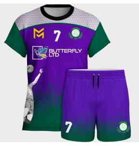 Conjunto voley manga corta sublimado modelo corte