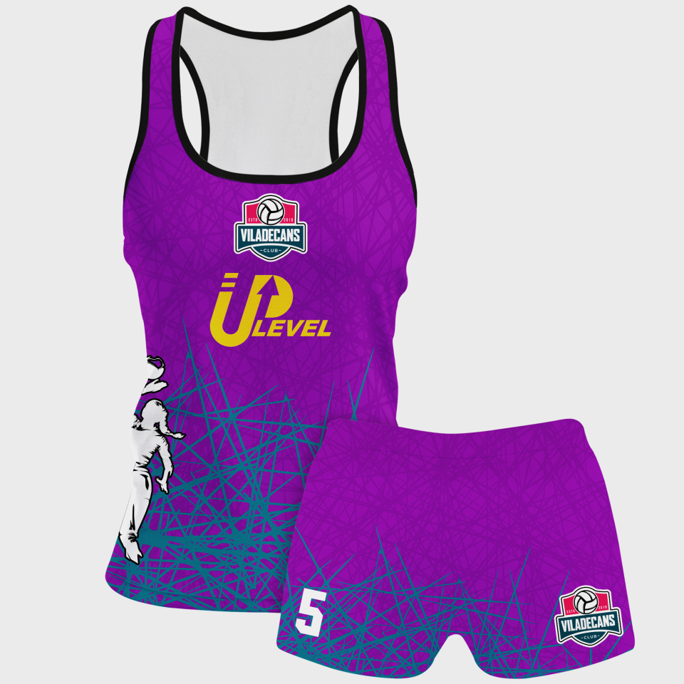 Conjunto voley mujer tirantes sublimado modelo líneas