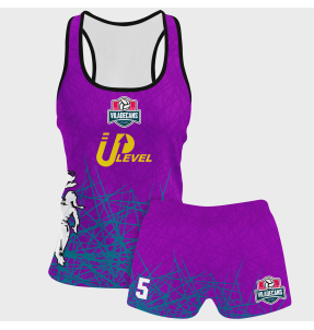 Conjunto voley mujer tirantes sublimado modelo líneas