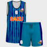 Conjunto voley sin mangas sublimado modelo rayado