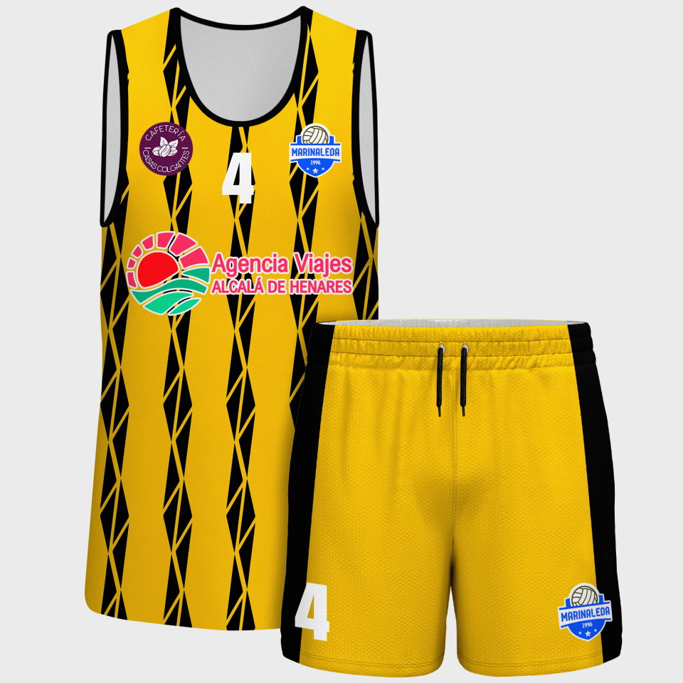 Conjunto voley sin mangas sublimado modelo bandas