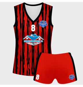 Conjunto voley mujer sin mangas sublimado modelo rayado