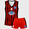 Conjunto voley mujer sin mangas sublimado modelo rayado