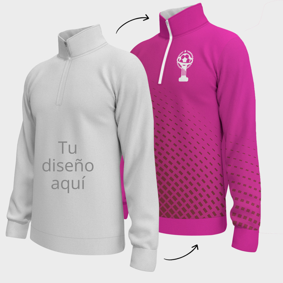 Sudadera media cremallera 100% fullprint personalizada