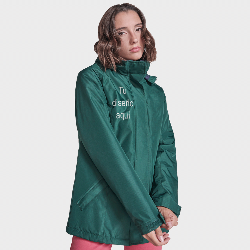 Parka impermeable de mujer personalizada