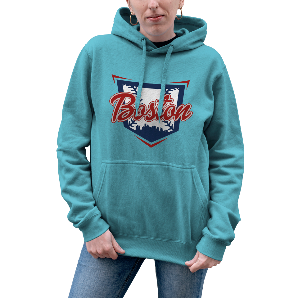 Sudadera mujer con capucha Boston Escudo