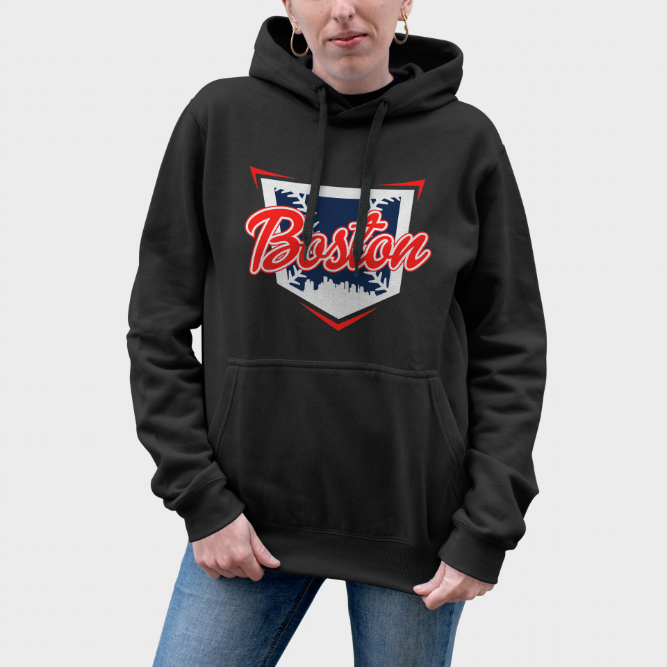 Sudadera mujer con capucha Boston Escudo
