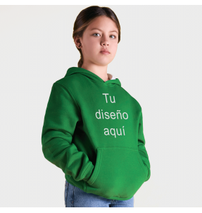 Sudadera niños con capucha bicolor personalizada