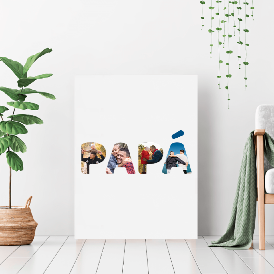 Lienzo 40 x 30 cm rectangular vertical para el día del padre diseño Papá