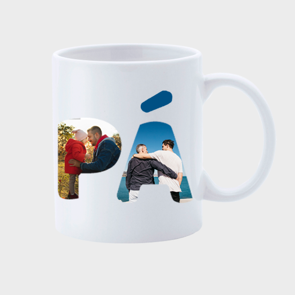 Taza blanca para el día del padre diseño Papá