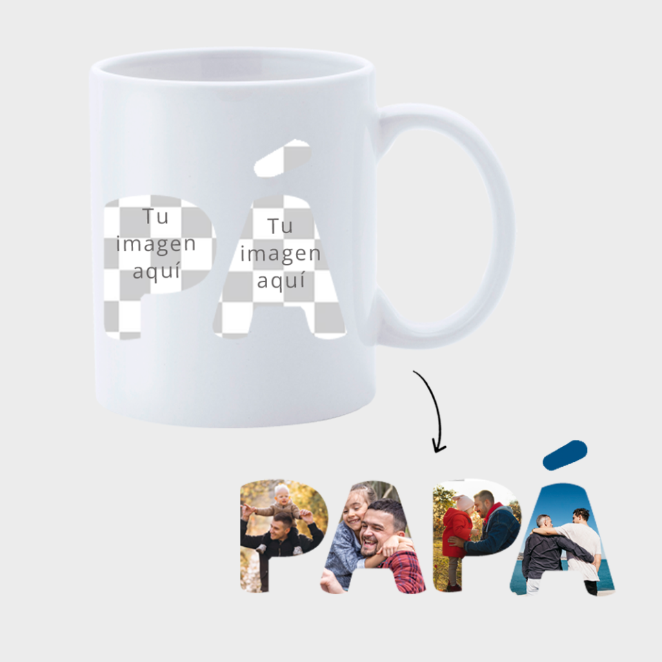Taza blanca para el día del padre diseño Papá