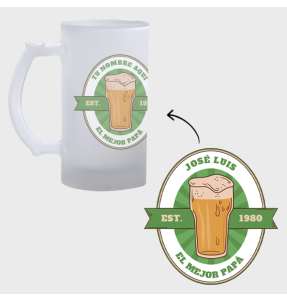 Jarra de cerveza para el día del padre diseño etiqueta