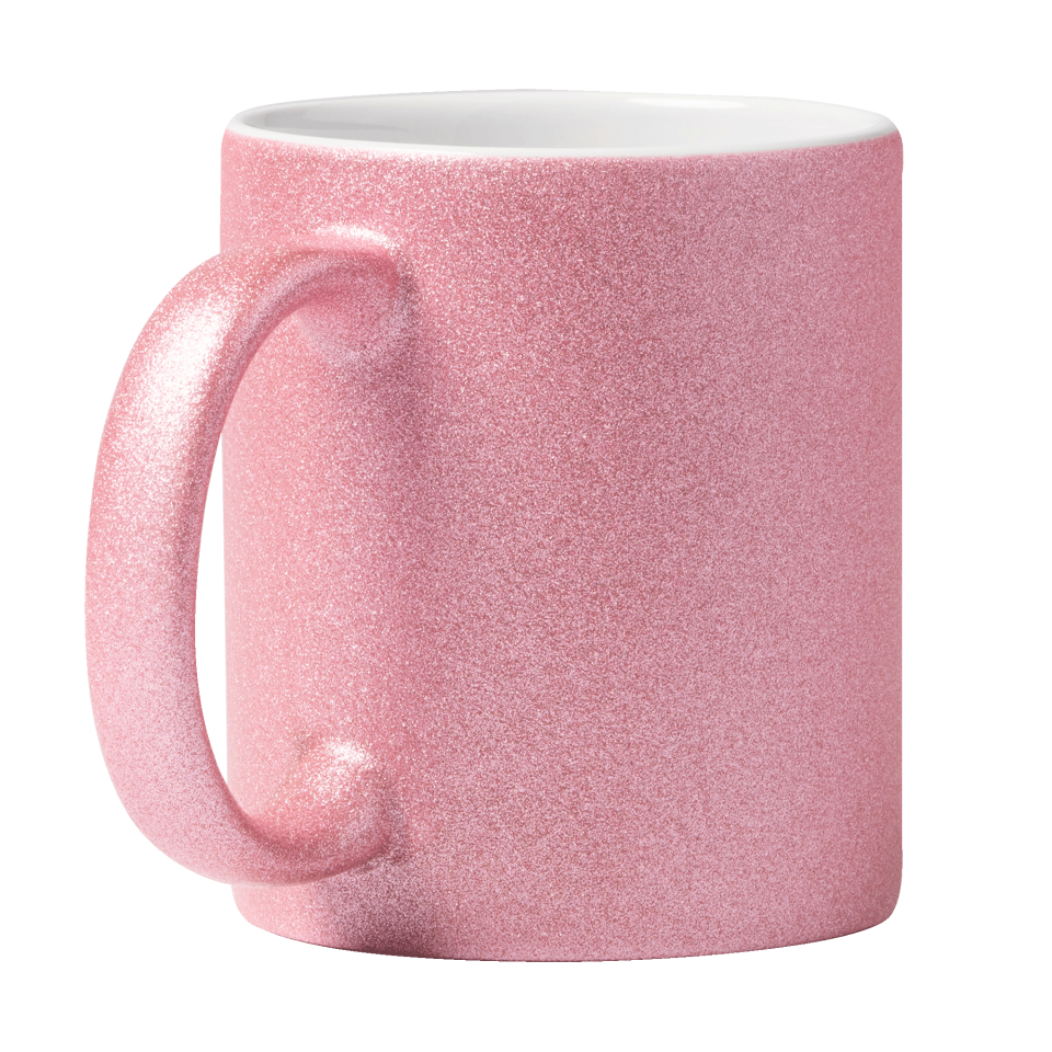 Taza efecto purpurina personalizada