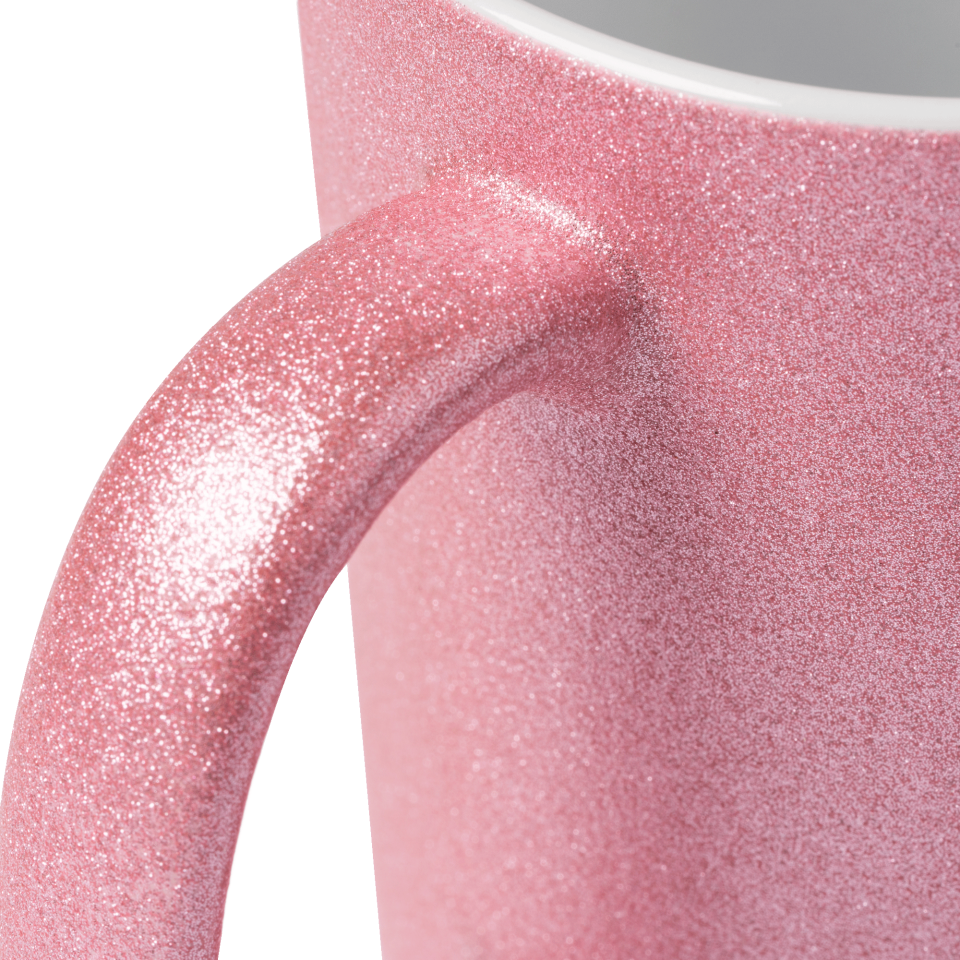 Taza efecto purpurina personalizada