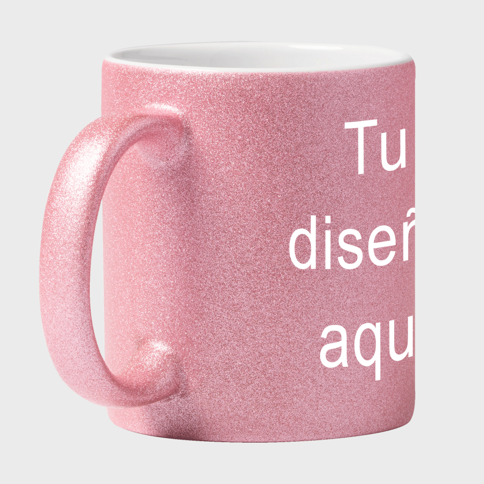 Taza efecto purpurina personalizada