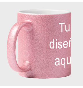 Taza efecto purpurina personalizada