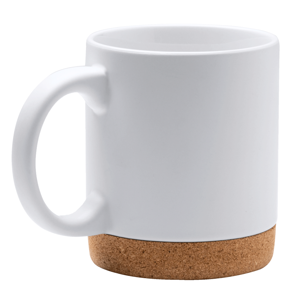 Taza con base de corcho personalizada