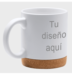 Taza con base de corcho personalizada