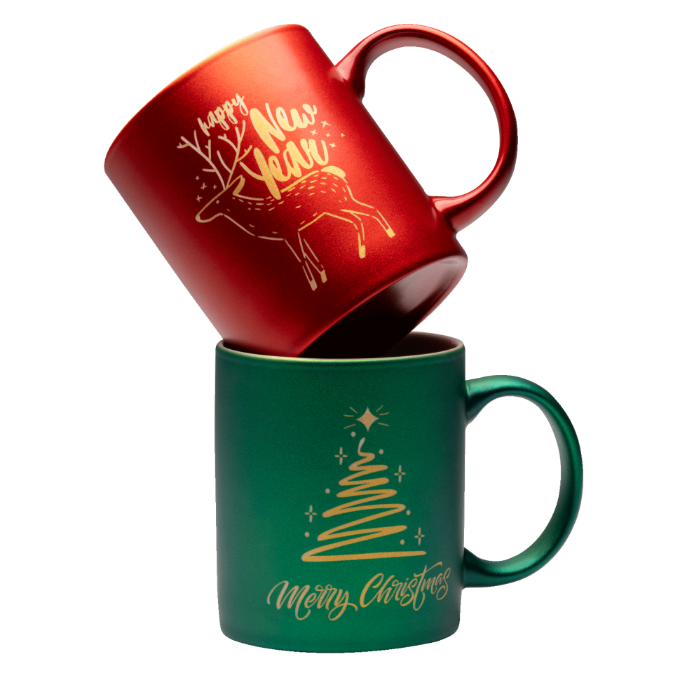 Taza cerámica personalización dorada