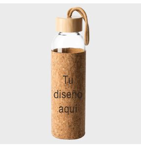 Botella de cristal con funda de corcho 500 ml personalizada