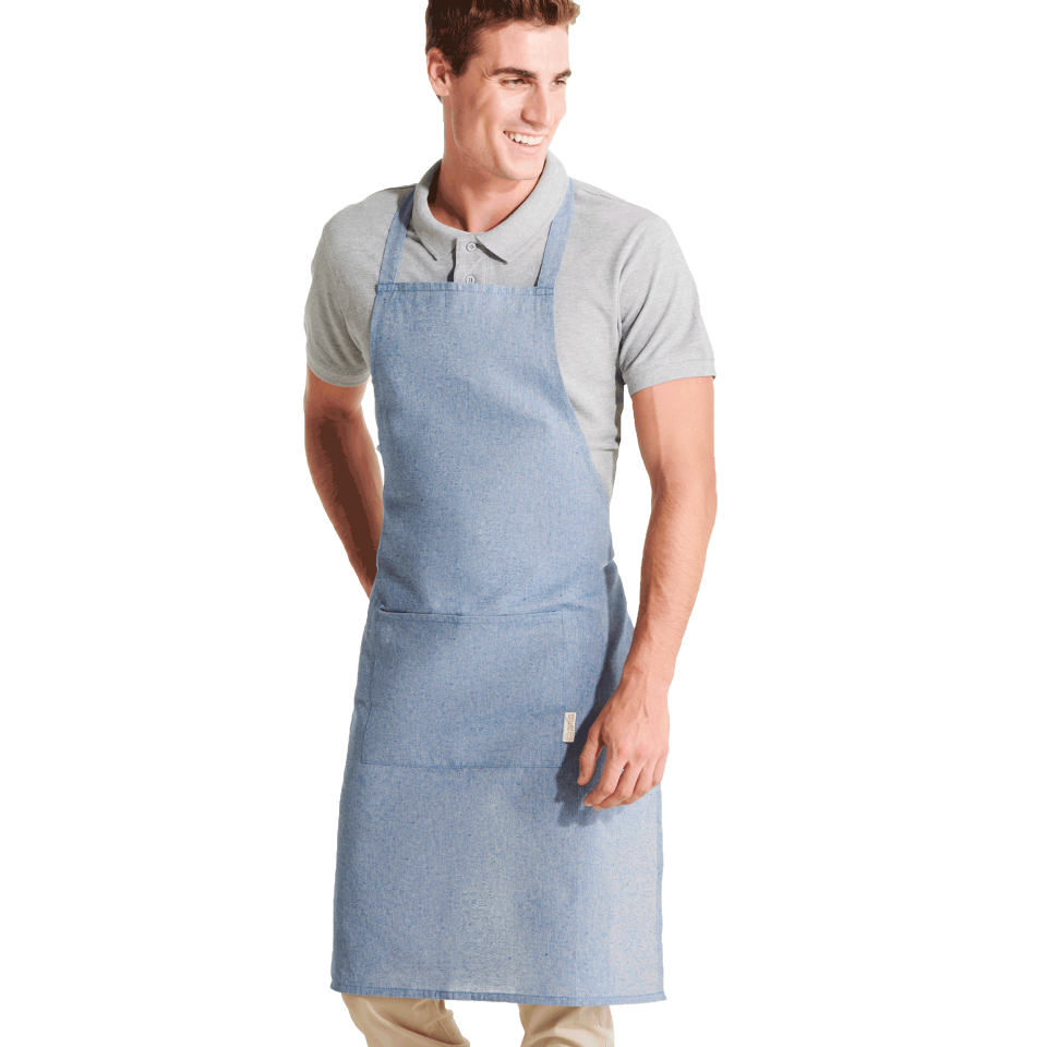 Delantal largo de algodón reciclado personalizado