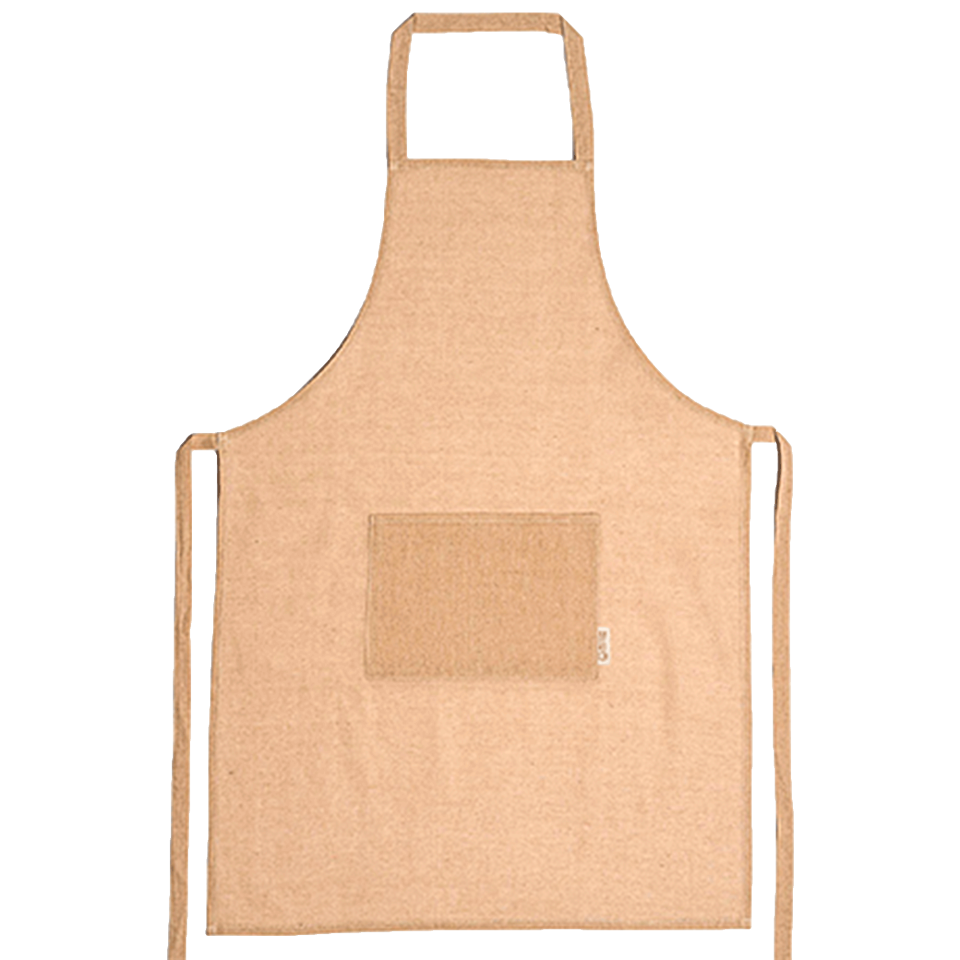 Delantal largo de algodón reciclado personalizado